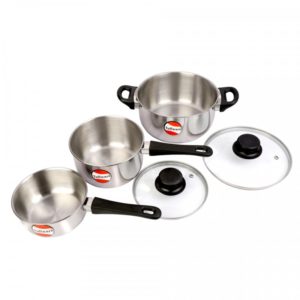 Gift Set 1 - 14cm Saucepan without Lid + 16cm Saucepan with Lid + 20cm Casserole with Lid