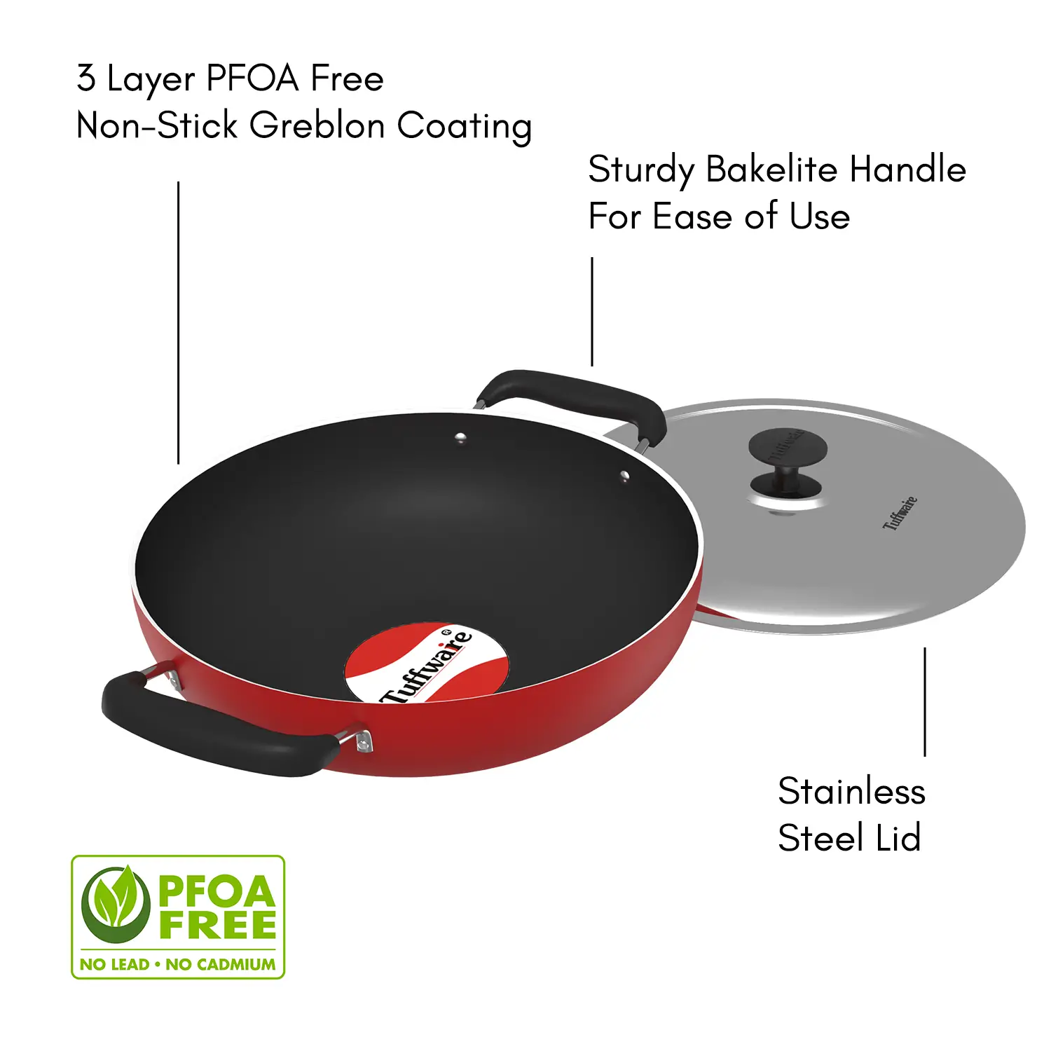 Non-Stick Deep Kadai (Induction Base) - Image 2